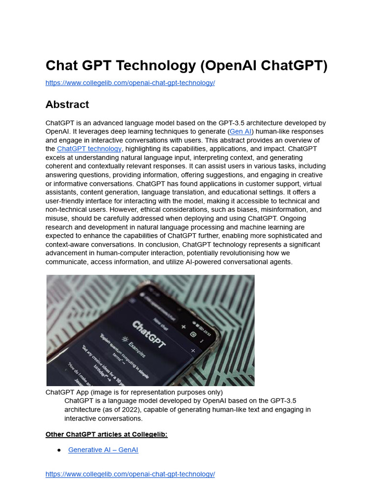 Overview of ChatGPT Technology | PDF | Artificial Intelligence ...