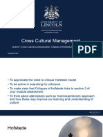 2021 Lecture 7. Cross Cultural Communication, Critiques of Hofstede