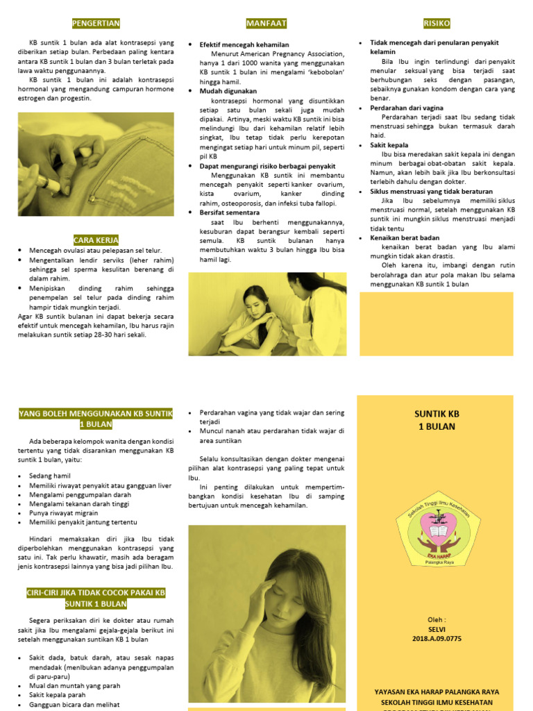 KB Suntik 1 Bulan: Manfaat dan Risiko | PDF