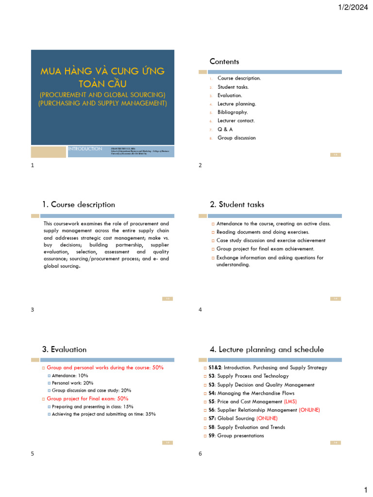 Global Sourcing and Procurement Course | PDF | Procurement | Economies