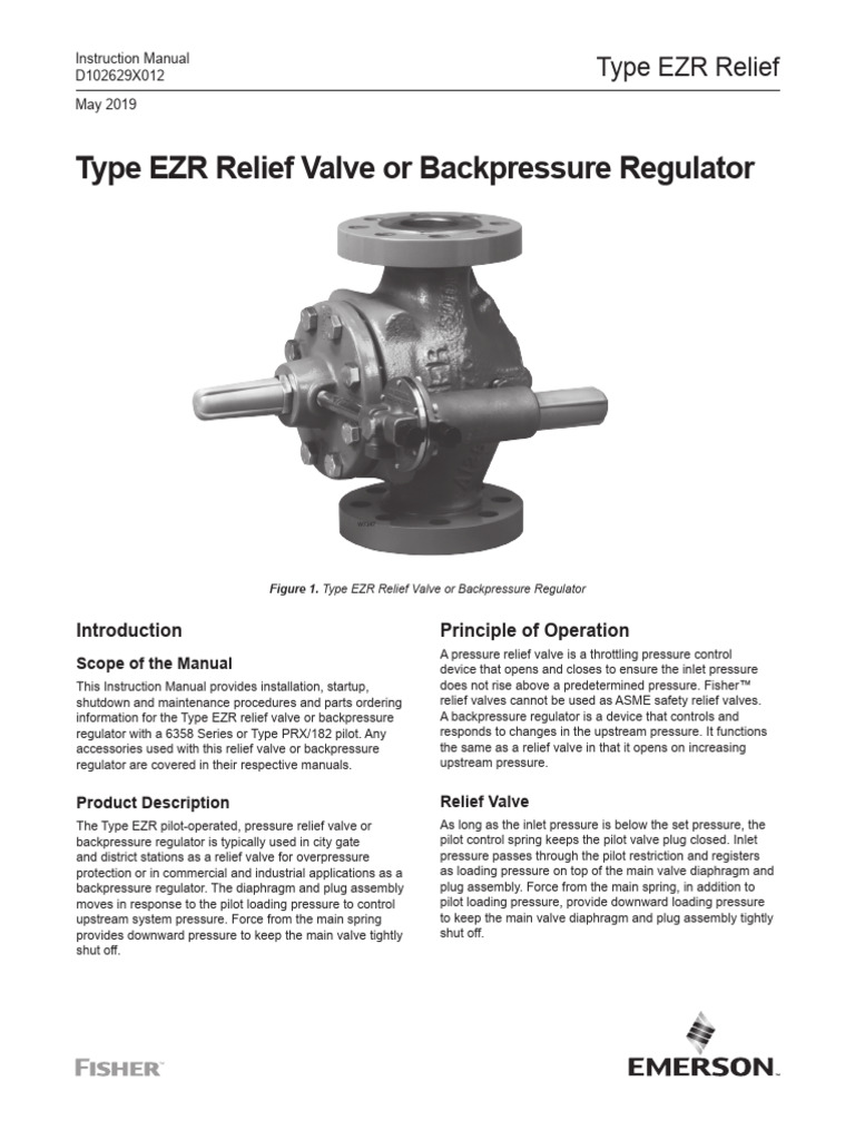 Fisher EZR ReliefValveBackpressureRegulatorInstructionManual PDF