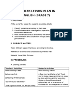 0 Detailed Lesson Plan in English Grade 7