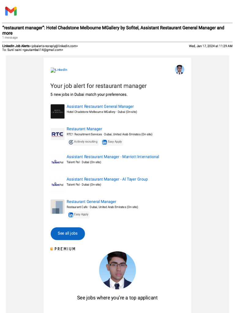 Gmail “restaurant manager”_ Hotel Chadstone Melbourne MGallery by
