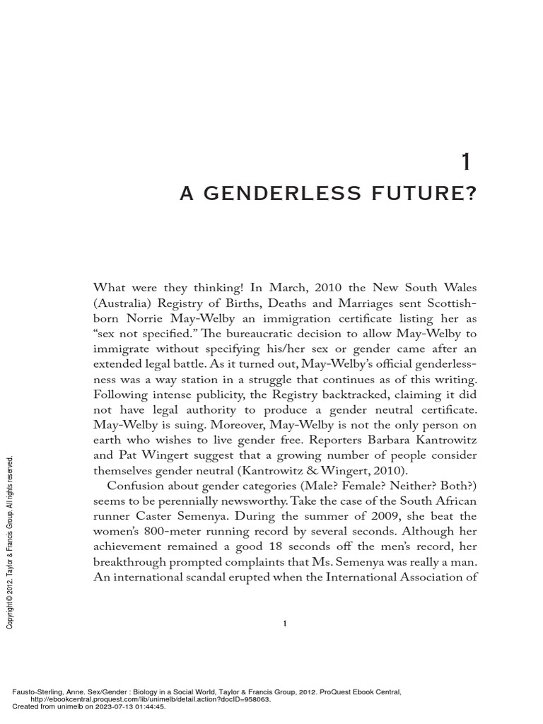 1 A Genderless Future | PDF