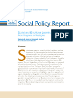 Social Policy Report - 2012 - Jones - Social and Emotional Learning in Schools From Programs To Strategies and