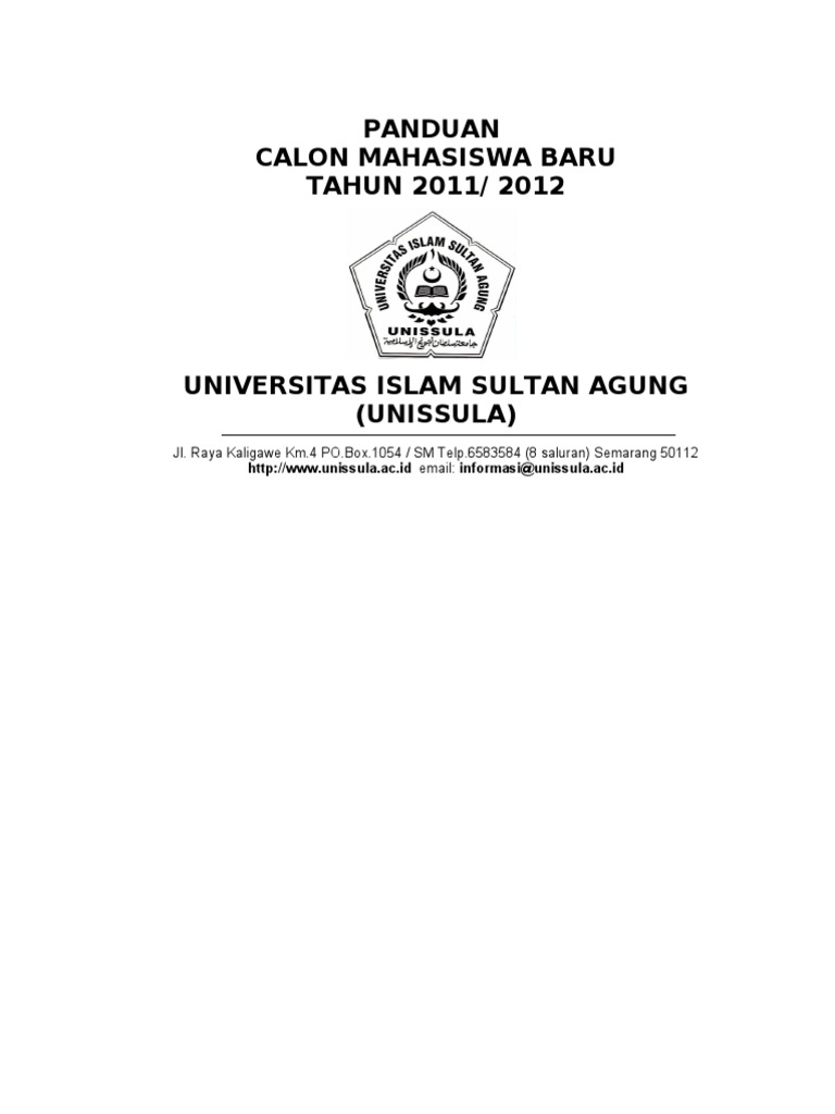Buku Panduan Pmb Unissula 2011
