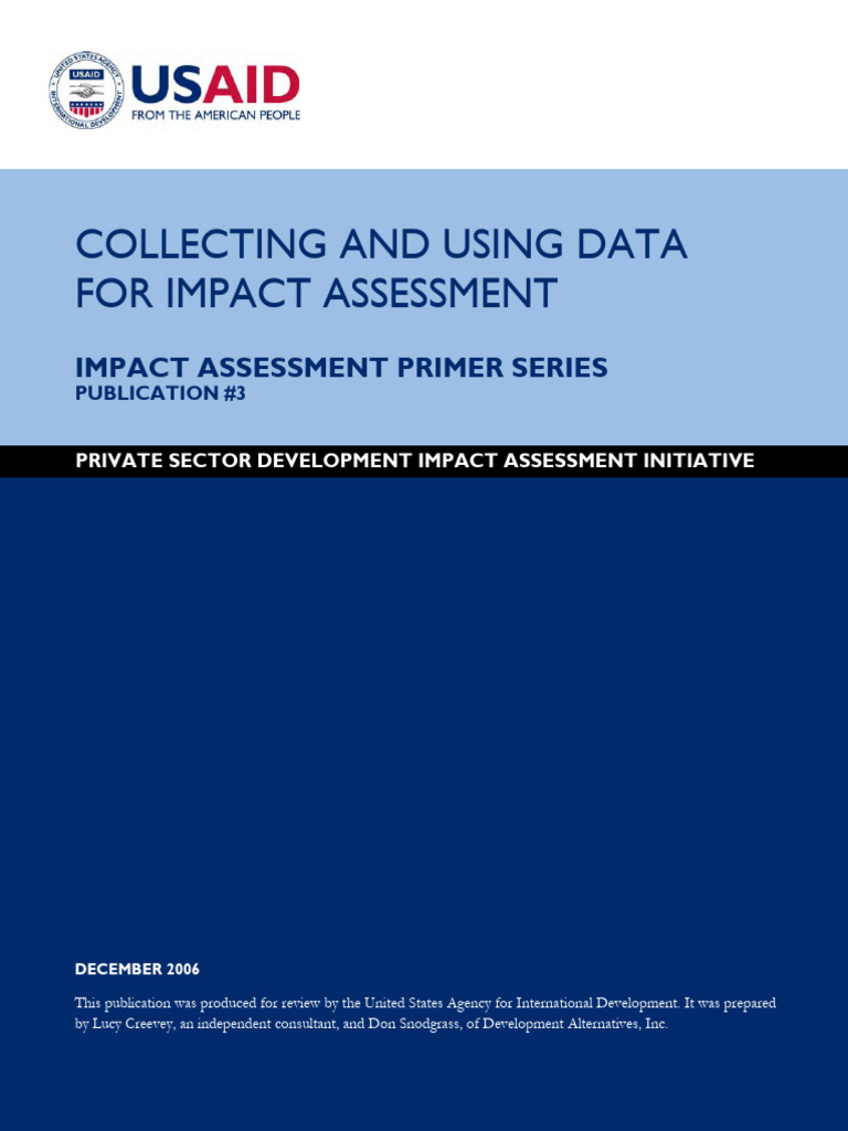 Collecting And Using Data For Impact Assessment Pdf Survey