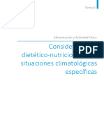 Consideraciones Dietético-Nutricionales en Situaciones Climatológicas Específicas