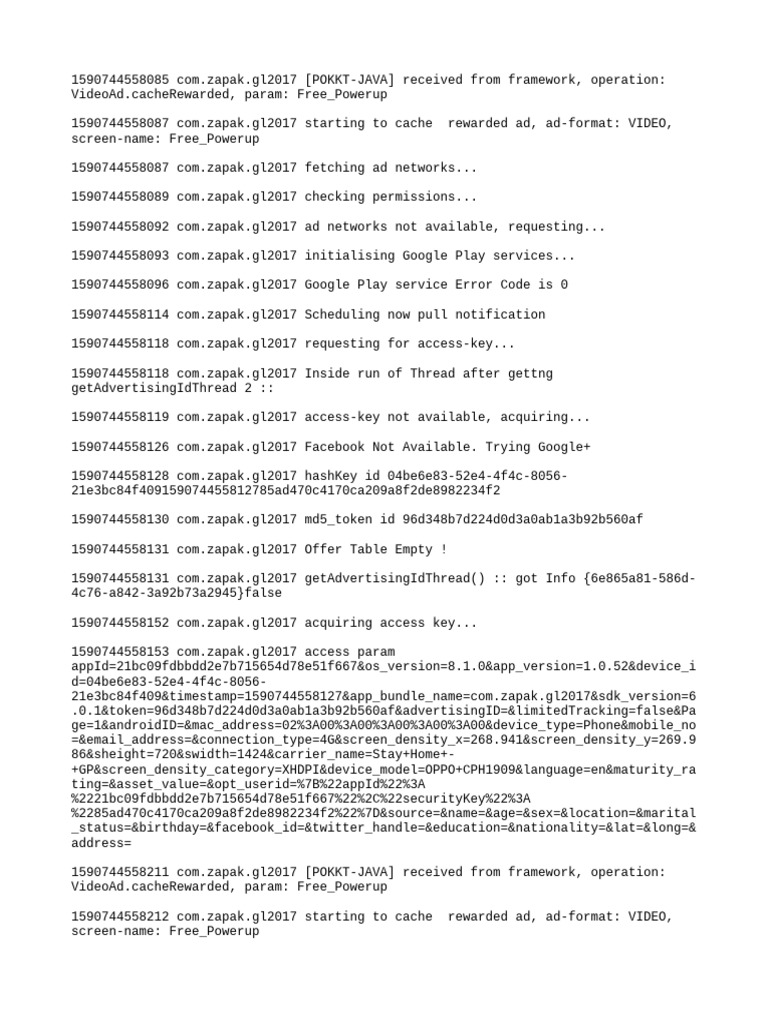 Pokktlogs | PDF | Android (Operating System) | Java (Programming Language)