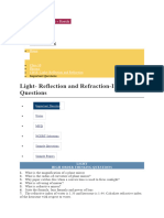 Light-Reflection and Refraction-Important Questions: Home Class 8 Class 9 Class 10 Free Study Material