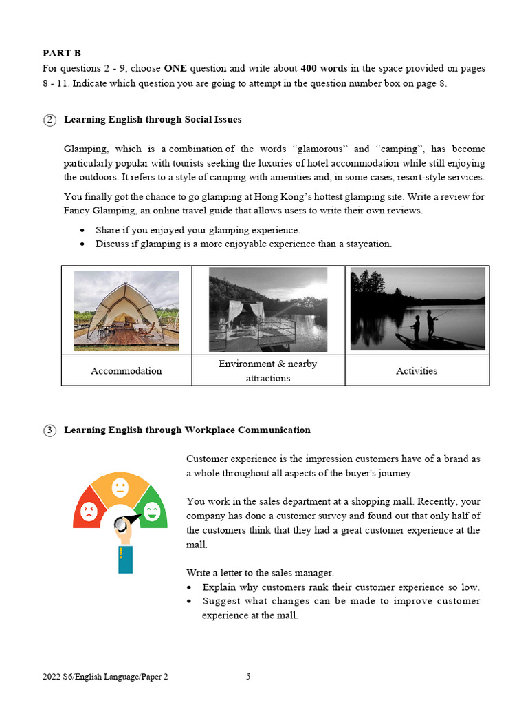 2022 English Language Exam Paper 2 | PDF | Customer Experience | Human ...
