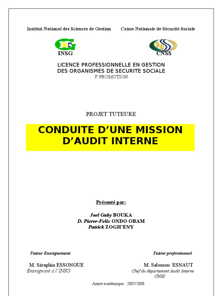Une Mission D Audit Interne Pdf Audit Financier Audit