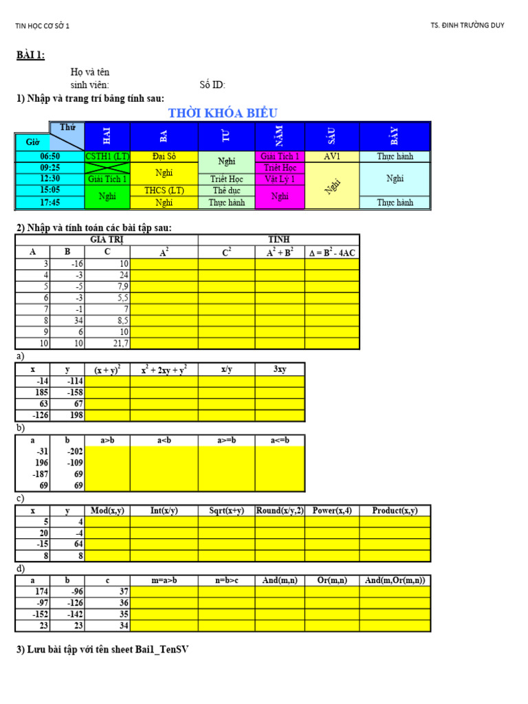 Bai tap excel pdf