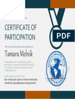 Сертифікат Melnik Tamara (USA)