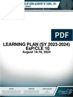 Learning Plan in EsP - CLE 10 (August 14-18,2023)