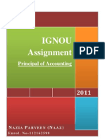 Principles of Accounting Assignmnt