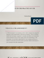 Assessment On The Practice of CSR