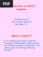 Introduction To SWOT Analysis