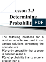 Lesson 2.3 Determinng Probabilities .1