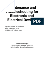 Maintenance and Troubleshooting For Electronic and Electrical Devices