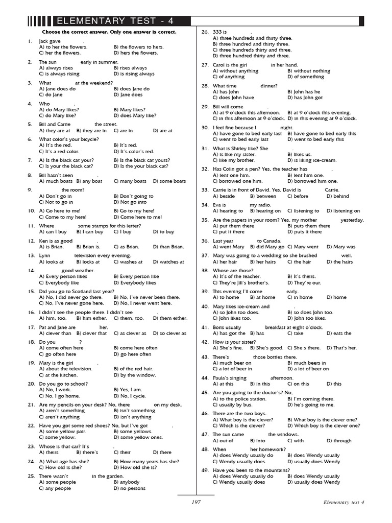 ENGLISH PLACEMENT TEST QUESTIONS AND ANSWERS PDF visual data 3