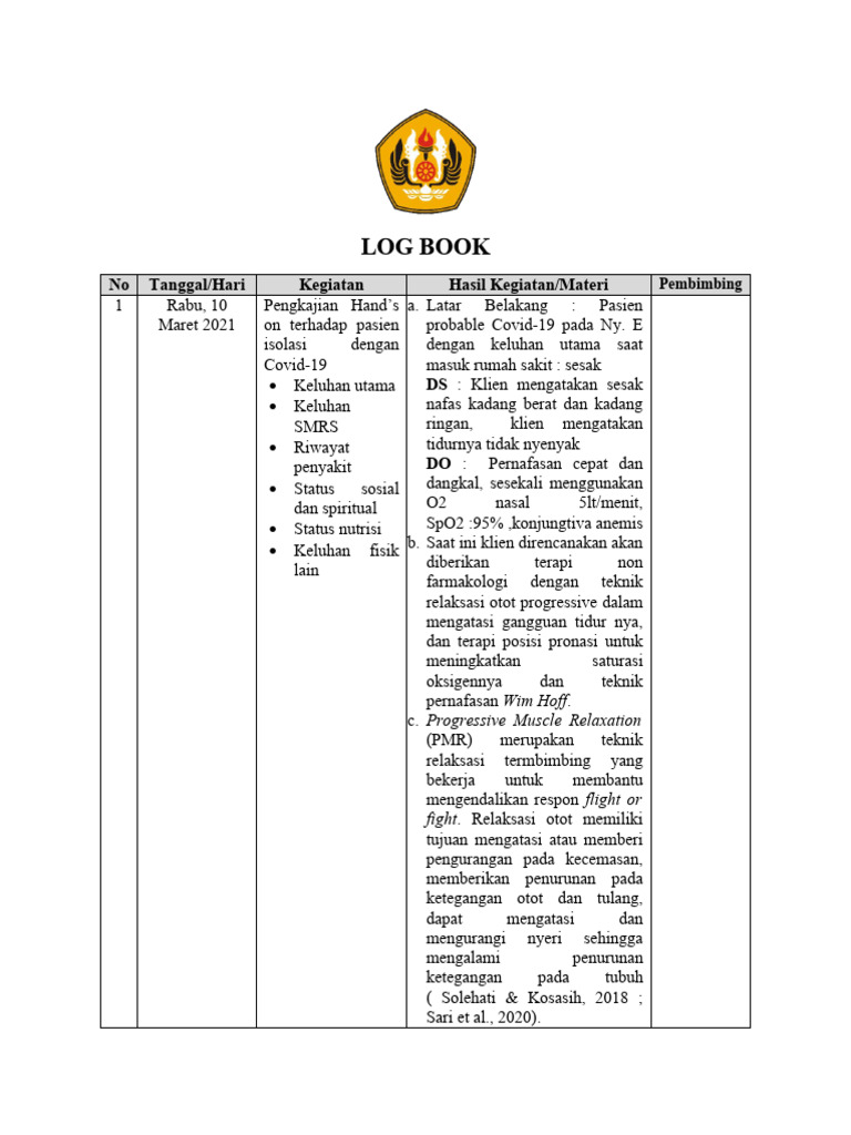Log Book Covid 19 Pdf