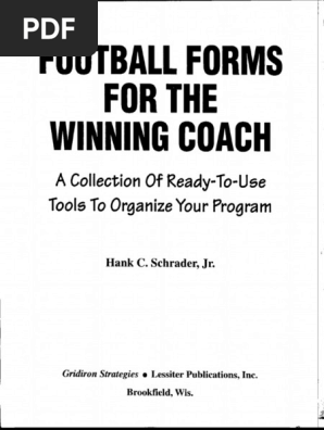 Football Forms for the Winning Coach