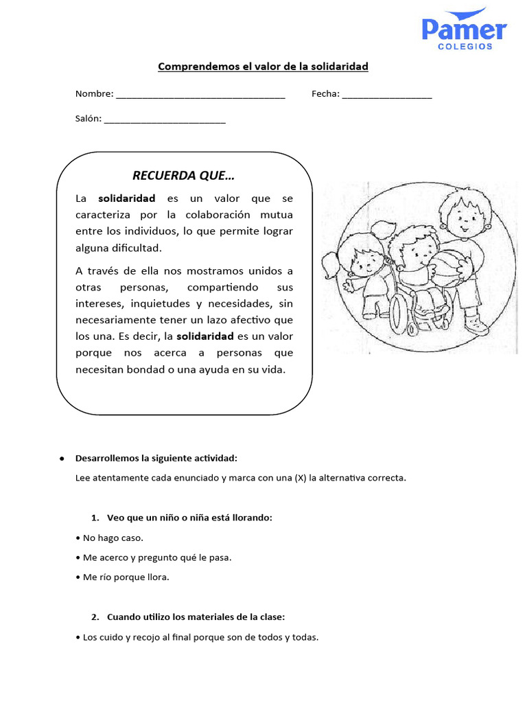 Comprendemos El Valor de La Solidaridad | PDF | Relaciones personales ...