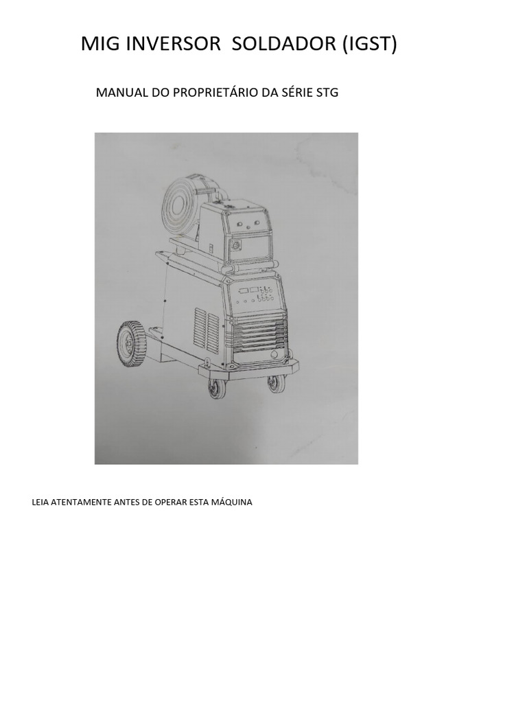 Manual do Soldador MIG Inversor STG | PDF | Fonte de energia ...