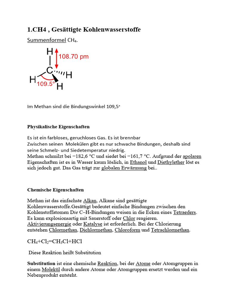 Metán És Az Alkánok | PDF