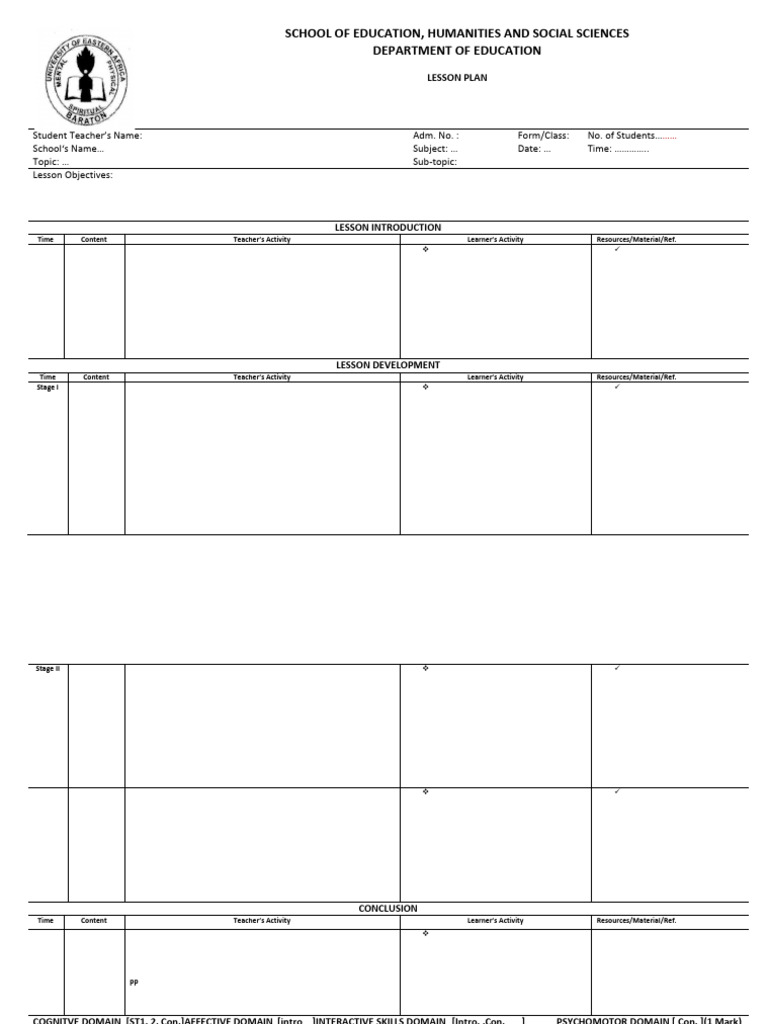 Lesson Plan Template - 2022edited | PDF