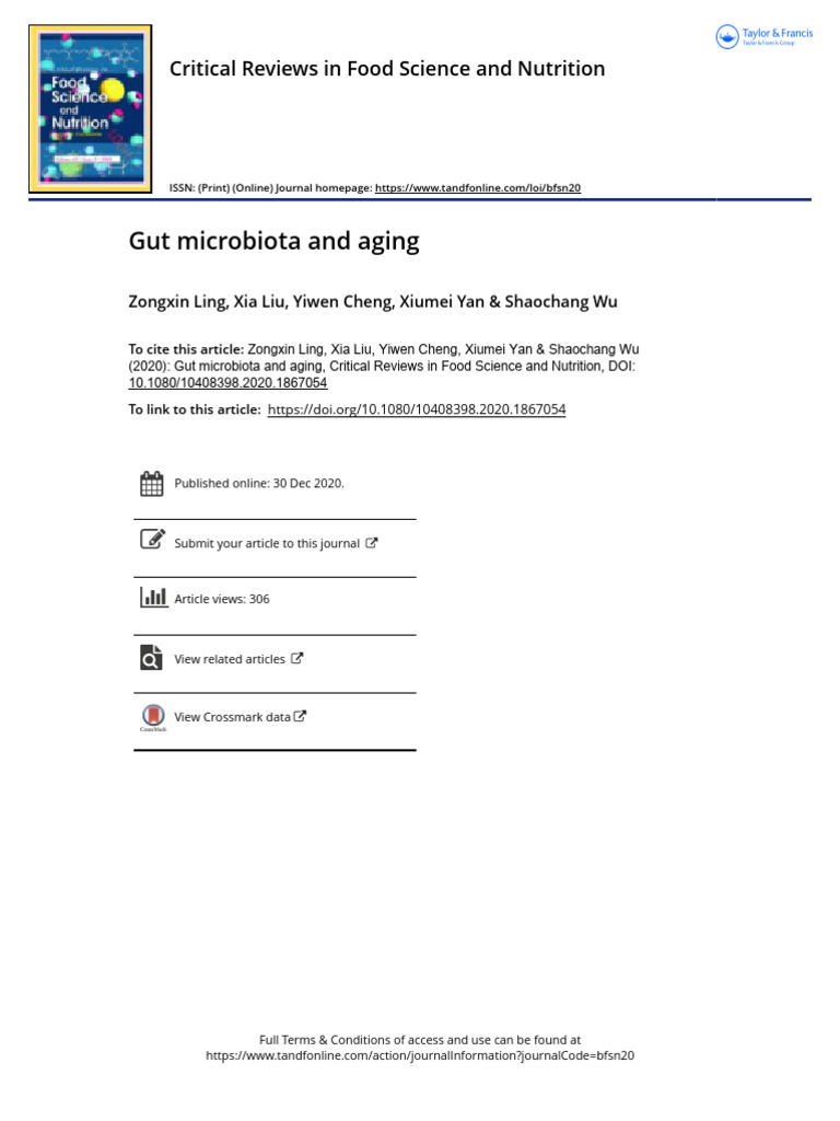 Gut Microbiota's Role in Aging | PDF | Microbiota | Ageing