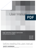 User Manual: High Definition Digital Camcorder