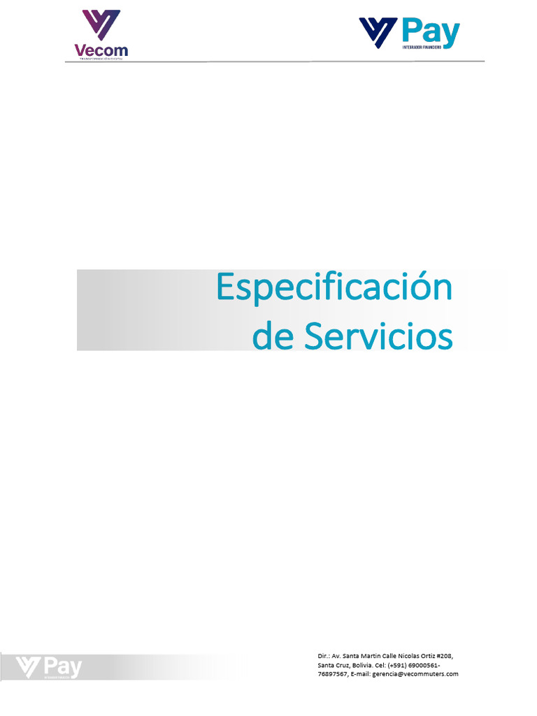 Servicios Web de Integración Vpay | PDF | Finanzas y dinero