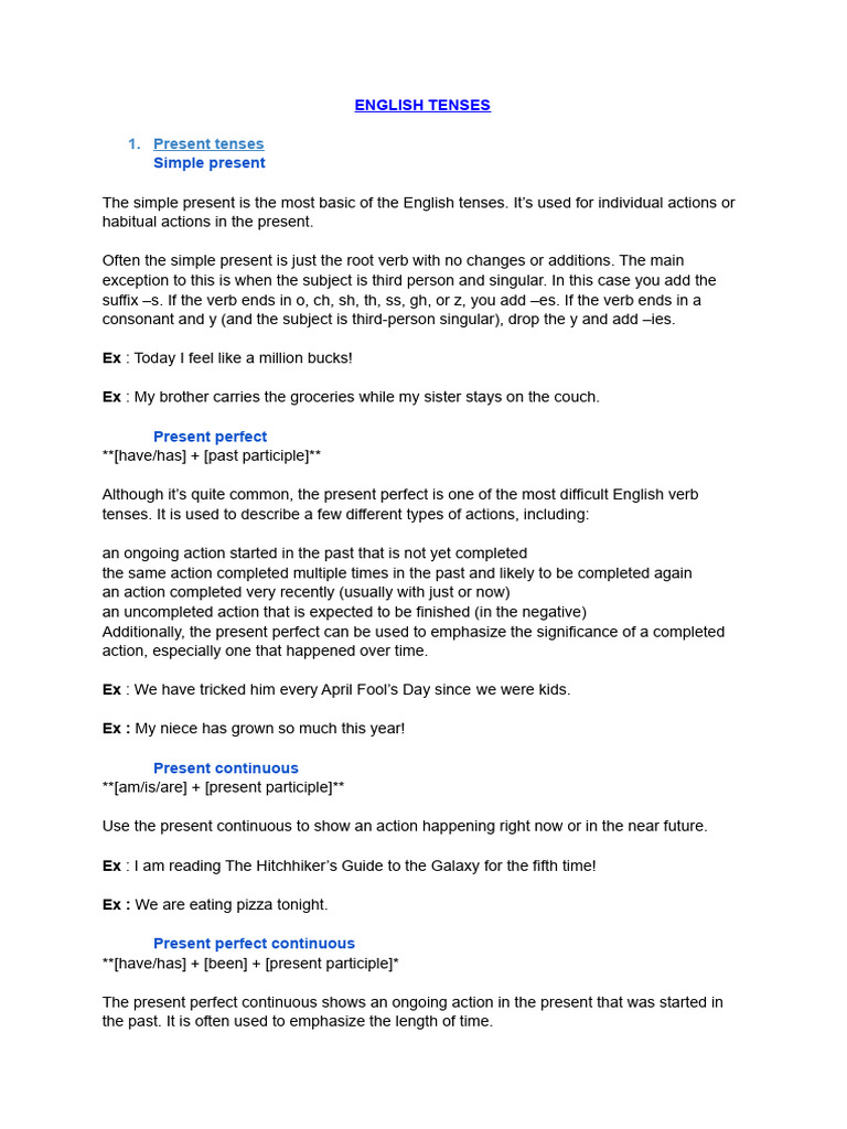 English Tenses | PDF