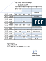 Date Sheet For Session Ending Examination Reg.