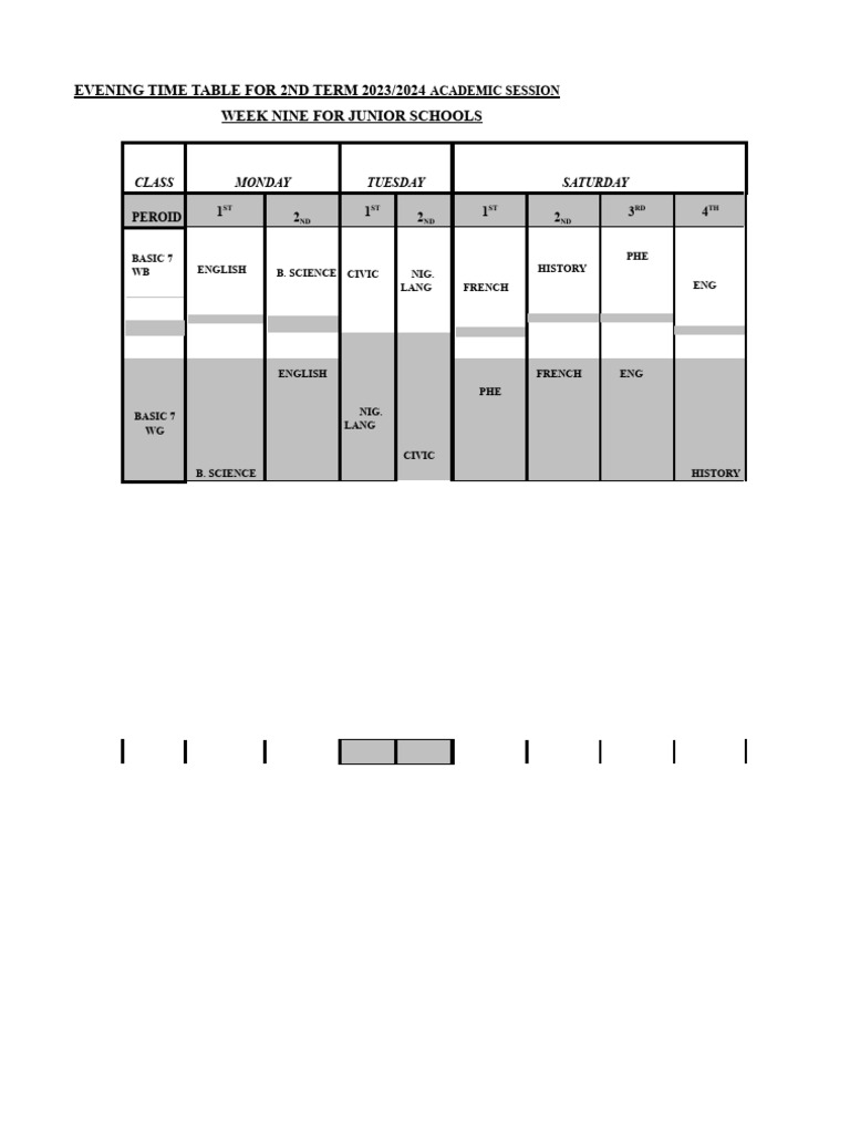 Week Nine Lessons Pdf