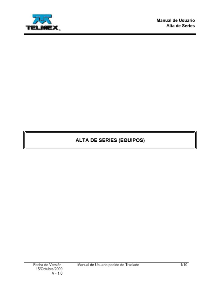 Telmex Argentina. Manual de Usuario para El Alta de Series (Equipos) | PDF