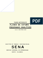 Tejidos Artesanales Planes Estudio Programas Analiticos