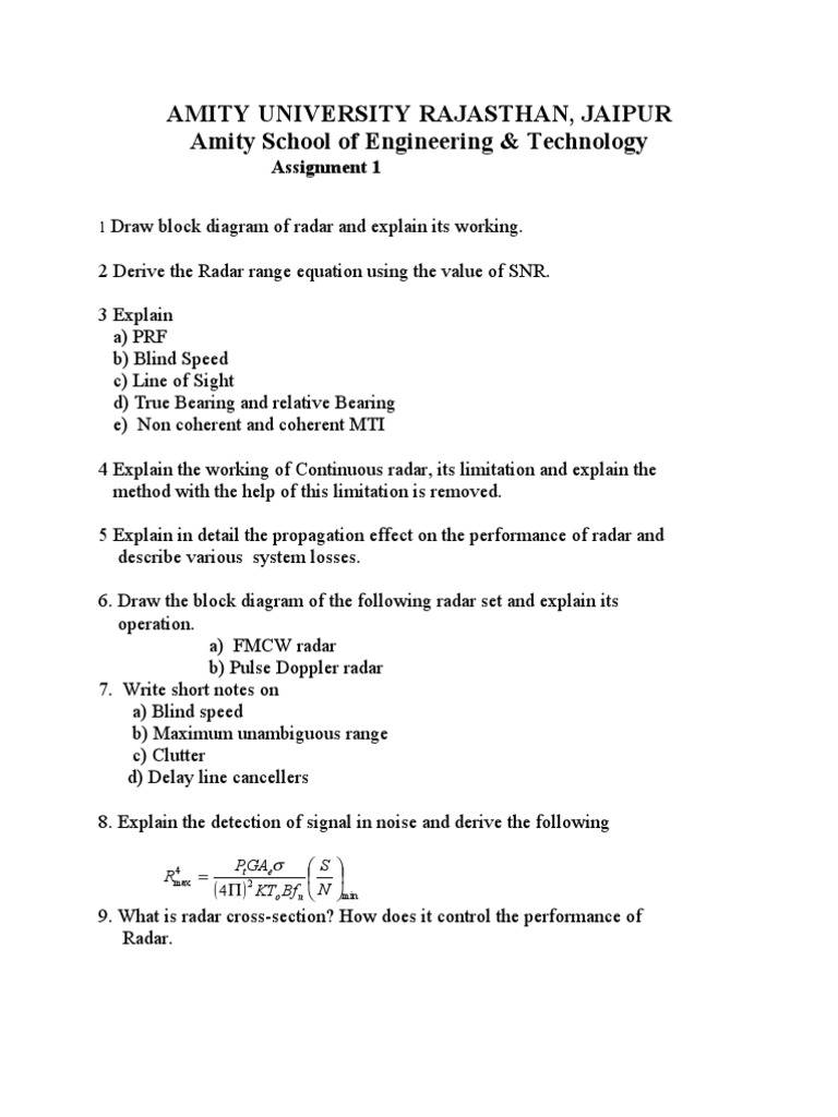 70a1fRADAR Assignment1 | PDF | Science & Mathematics | Computers