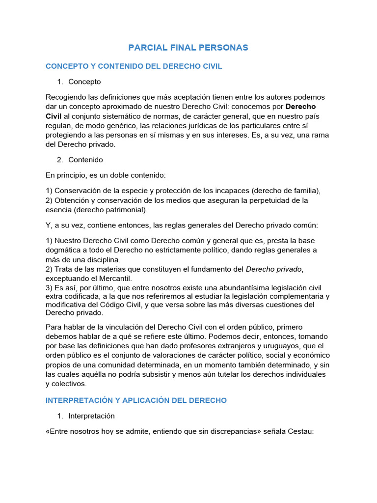 Derecho Civil (Personas) | PDF