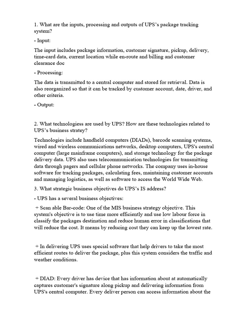 Case Study Emis Pdf United Parcel Service Information