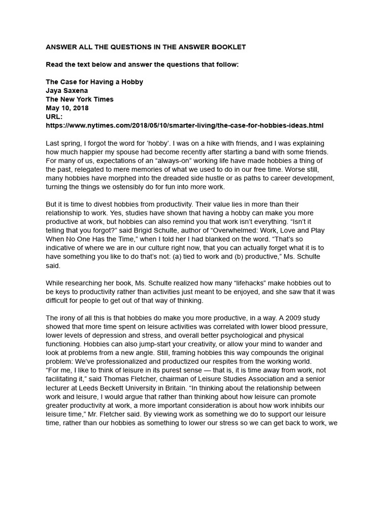 Eng102 02 Download Free Pdf Leisure Hobbies