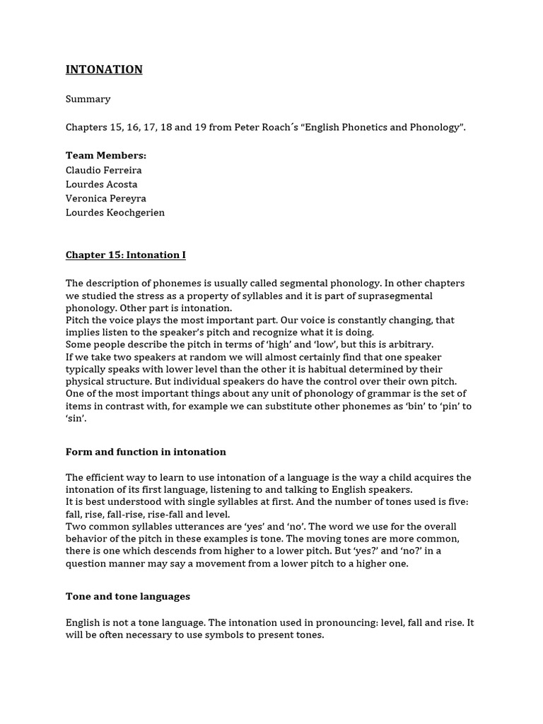 Understanding Intonation in Phonetics | PDF | Language Arts & Discipline