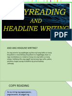 Copy Reading and Headline Writing