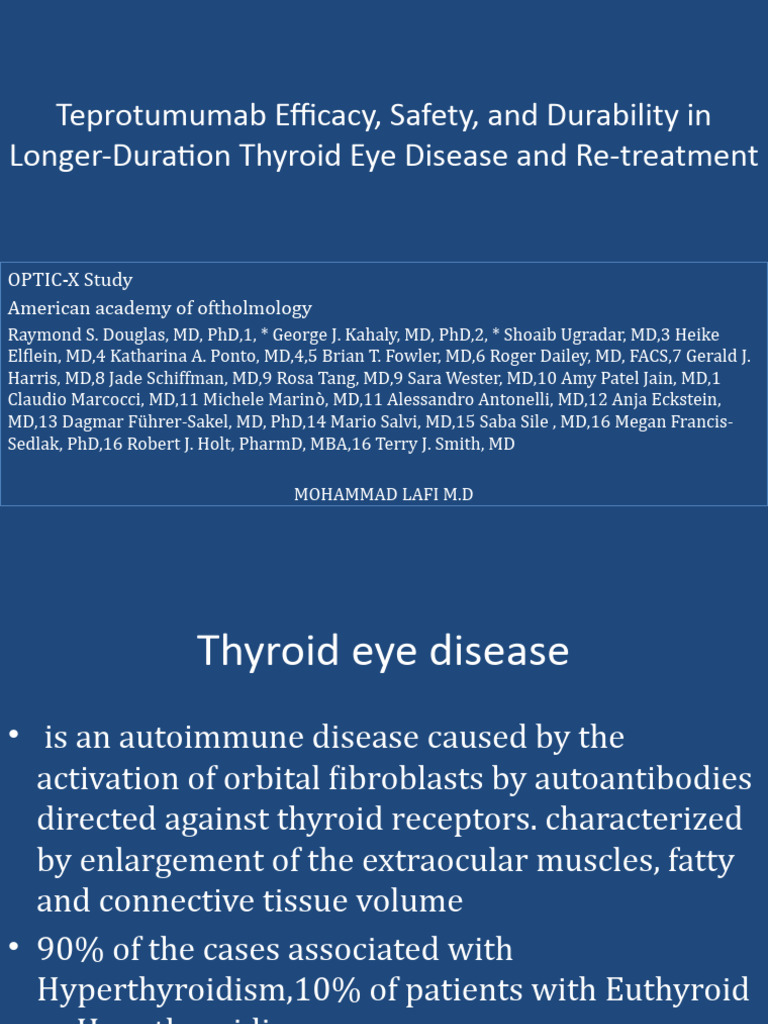 Thyroid Eye Disease Presentation | PDF | Epidemiology | Clinical Medicine