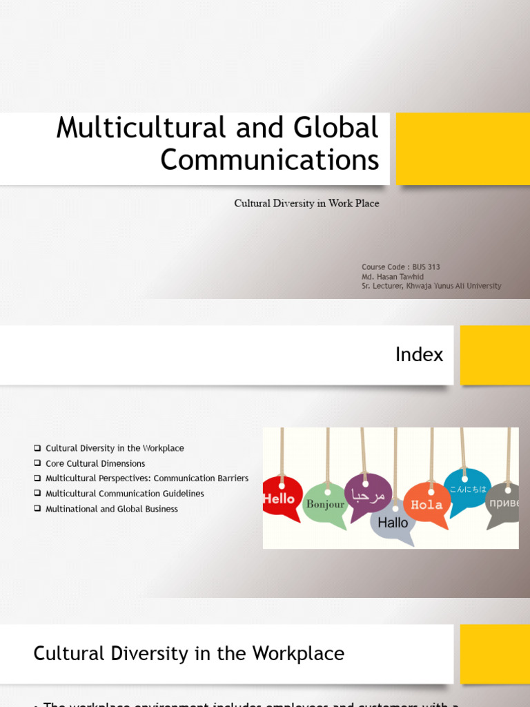 Multicultural and Global Communications | PDF