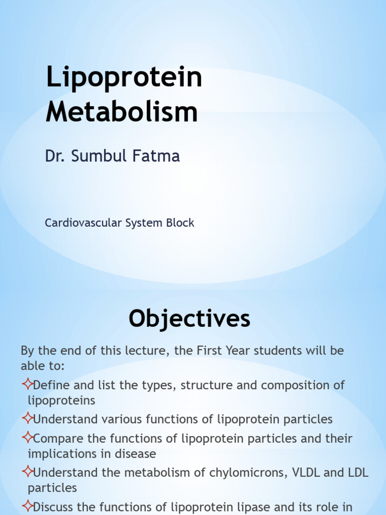 3 Lipoprotein Metabolism 2018 | PDF | Wellness
