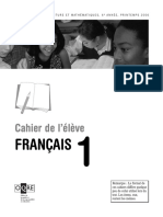 Cahier de L'élève FRANÇAIS 1 - 6e Année - OQRE