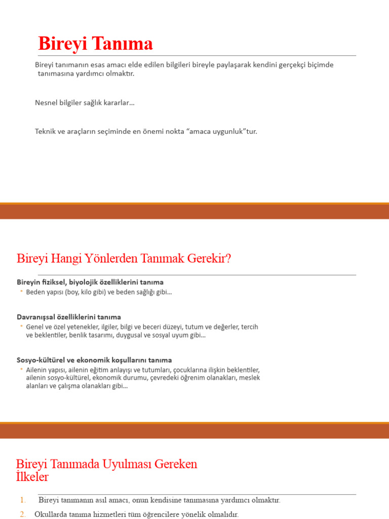 Bireyi Tanıma | PDF